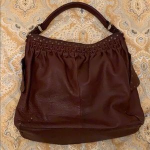 Lucky Brand Brown Leather Hobo Large Bag Purse